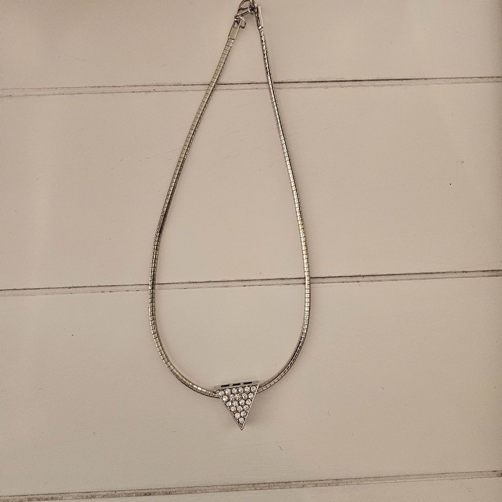 Silver necklace with triangle